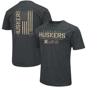 Nebraska Huskers OHT Military Appreciation T-Shirt Men’s Large Colosseum Black